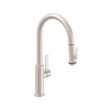California Faucets K51-100SQ-BST-RBZ - Pull-Down Kitchen Faucet with Squeeze Handle Sprayer - High Spout