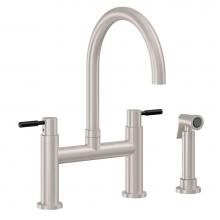 California Faucets K51-120S-62B-PC - Bridge Kitchen Faucet with Sidespray - Arc Spout