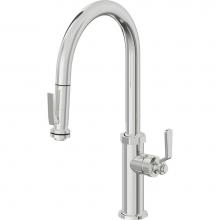 California Faucets K81-100SQ-BL-PC - Pull-Down Kitchen Faucet with Squeeze Sprayer  - High Arc Spout