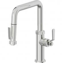 California Faucets K81-103SQ-BL-PC - Pull-Down Kitchen Faucet with Squeeze Sprayer  - Quad Spout