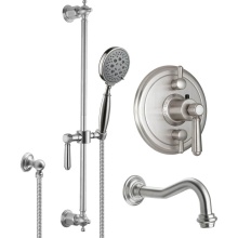 California Faucets KT06-33.25-PC - StyleTherm® 1/2'' Thermostatic Shower System with Handshower Slide Bar and Tub Spou
