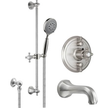 California Faucets KT06-47.25-PC - StyleTherm® 1/2'' Thermostatic Shower System with Handshower Slide Bar and Tub Spou
