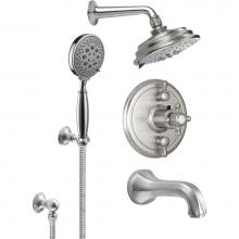 California Faucets KT07-47.20-PC - Monterey StyleTherm® 1/2'' Thermostatic Shower System with Handshower Hook and Tub