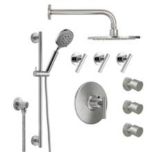 California Faucets KT08-66.20-RBZ - Tiburon Styletherm 3/4'' Thermostatic Shower System with Body Spray, Hand Shower on Slid