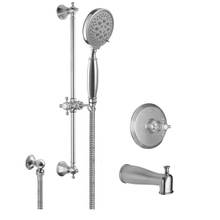 California Faucets KT11-47.18-PC - Monterey  Pressure Balance Shower System with Hand Shower on Slide Bar and Tub Spout