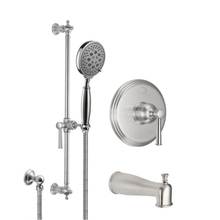 California Faucets KT11-48.20-PC - Miramar Pressure Balance Shower System with Hand Shower on Slide Bar and Tub Spout