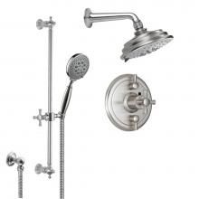 California Faucets KT13-48X.25-PC - StyleTherm® 1/2'' Thermostatic Shower System with Showerhead and Handshower on Slid