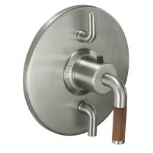 California Faucets TO-TH2L-30T-PC - StyleTherm® Trim Only with Dual Volume Control - Teak Handle