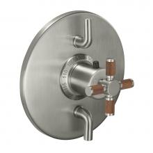 California Faucets TO-TH2L-30XT-PC - StyleTherm® Trim Only with Dual Volume Control - Teak Handle