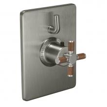 California Faucets TO-THC1L-30XT-PC - StyleTherm® Trim Only with Single Volume Control - Teak Handle