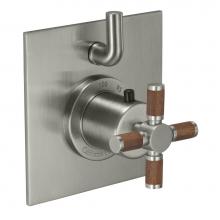 California Faucets TO-THF1L-30XT-PC - StyleTherm® Trim Only with Single Volume Control - Teak Handle