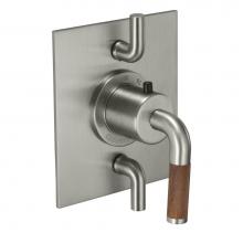 California Faucets TO-THF2L-30T-PC - StyleTherm® Trim Only with Dual Volume Control - Teak Handle