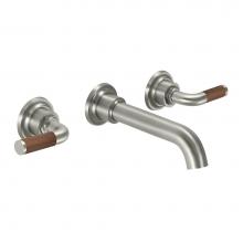 California Faucets TO-V3002T-7-PC - Two Handle Lavatory Wall Faucet Trim Only - Teak Lever Handle