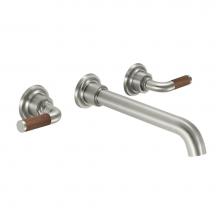 California Faucets TO-V3002T-9-PC - Two Handle Lavatory Wall Faucet Trim Only - Teak Lever Handle