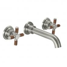California Faucets TO-V3002XT-7-PC - Two Handle Lavatory Wall Faucet Trim Only - Teak Cross Handle