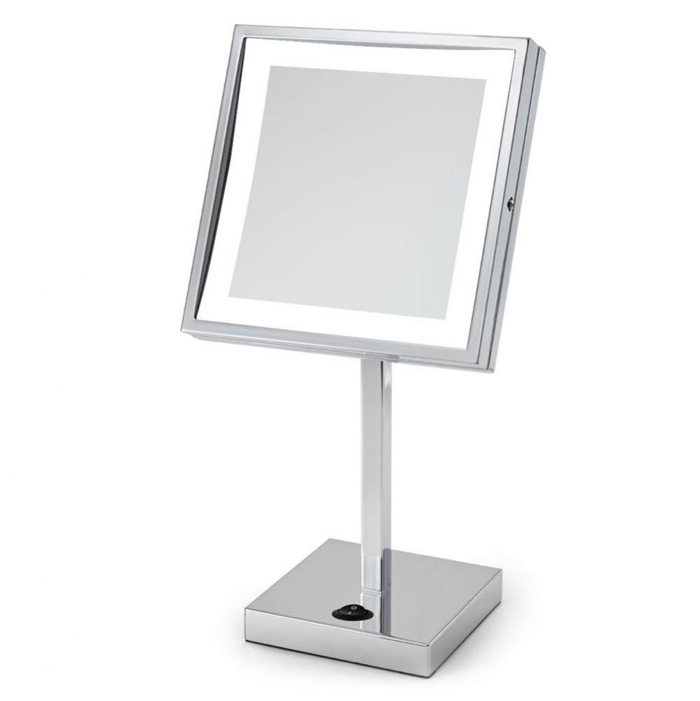 Elixir Wall Mounted LED Lighted Makeup Mirror in Brushed Nickel