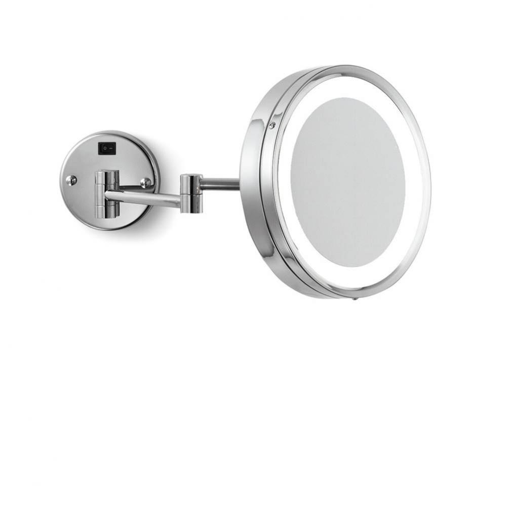 Blush Wall Mounted Lighted Makeup Mirror in Brushed Nickel