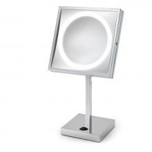 Electric Mirror EM88-TRI-BN - Foundation Counter Top LED Lighted Makeup Mirror in Brushed Nickel Finish and 3X