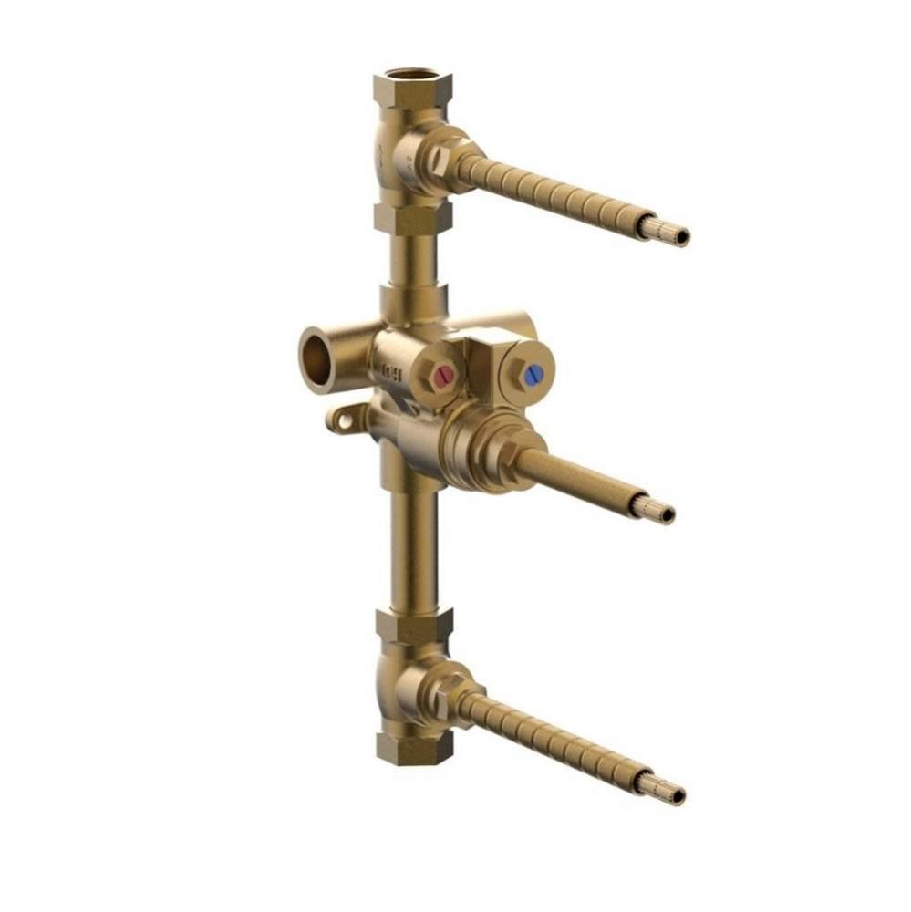 3/4'' Thermostatic Valve with Two 3/4'' Volume Controls