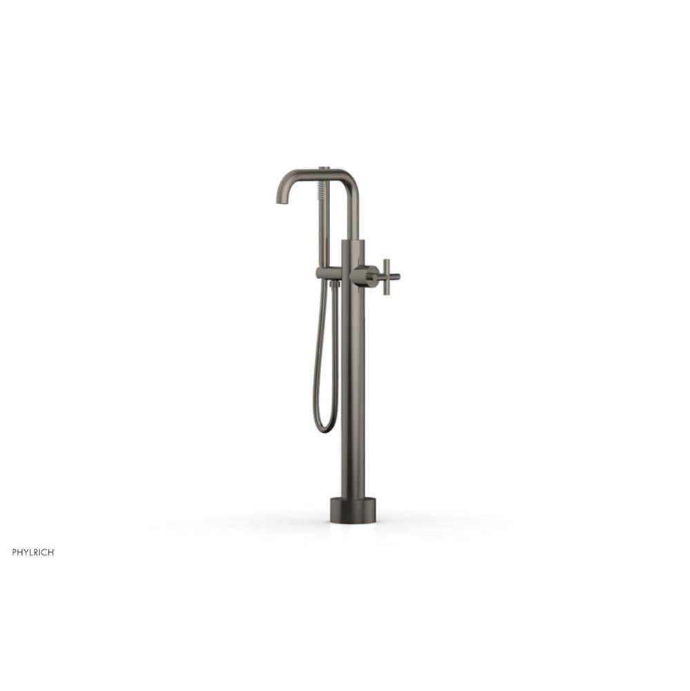 Floor Mounted Tub Filler Cross Hdl W/Handshwr-Short