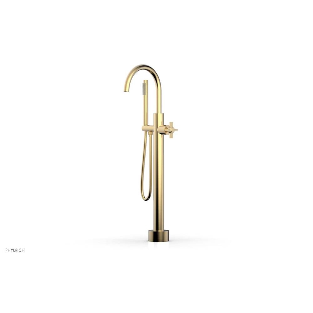 Floor Mounted Tub Filler Cross Blade W/Handshwr-Short