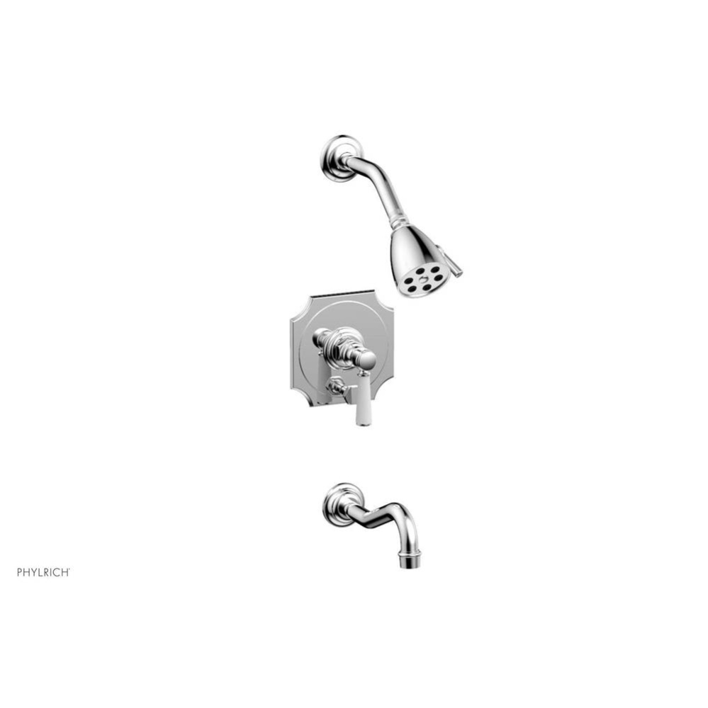 Pb Tub & Shower Trim Kit Scalloped Plate, Lever Hdl