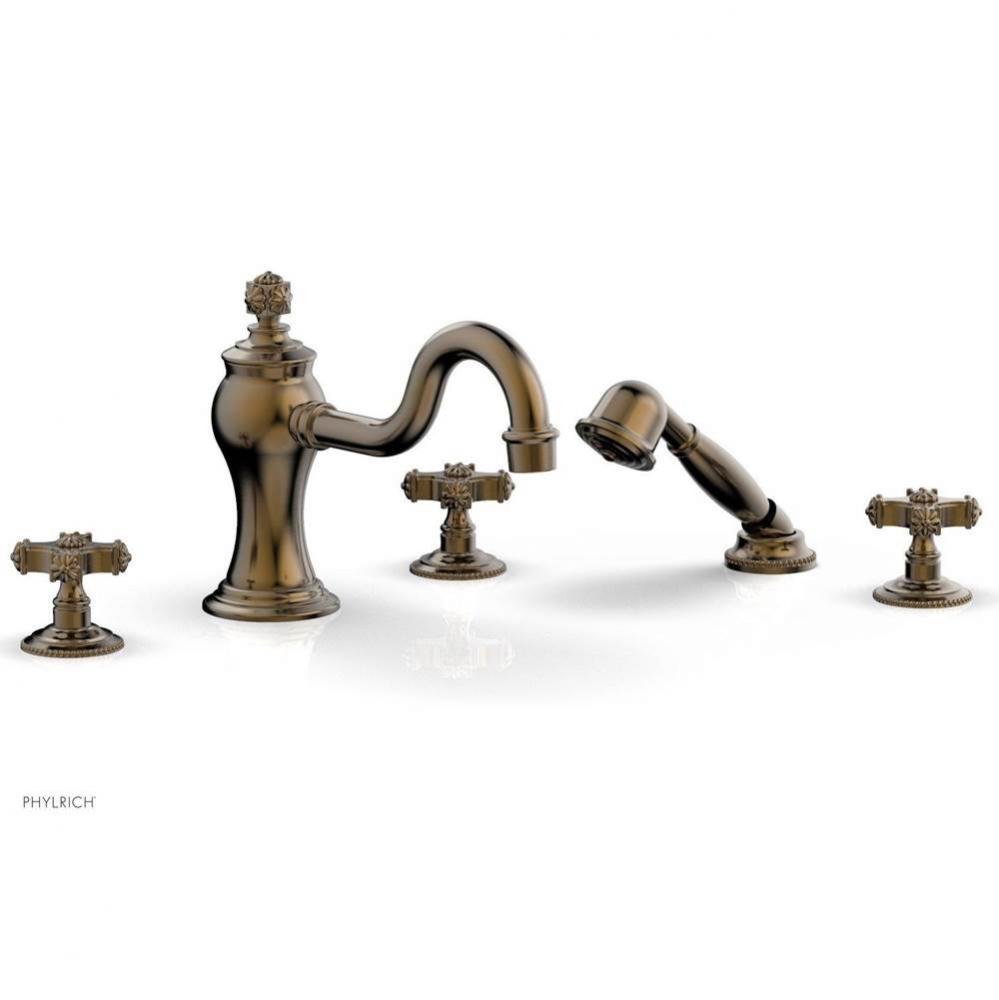 MARVELLE Deck Tub Set with Hand Shower - Cross Handles 162-48