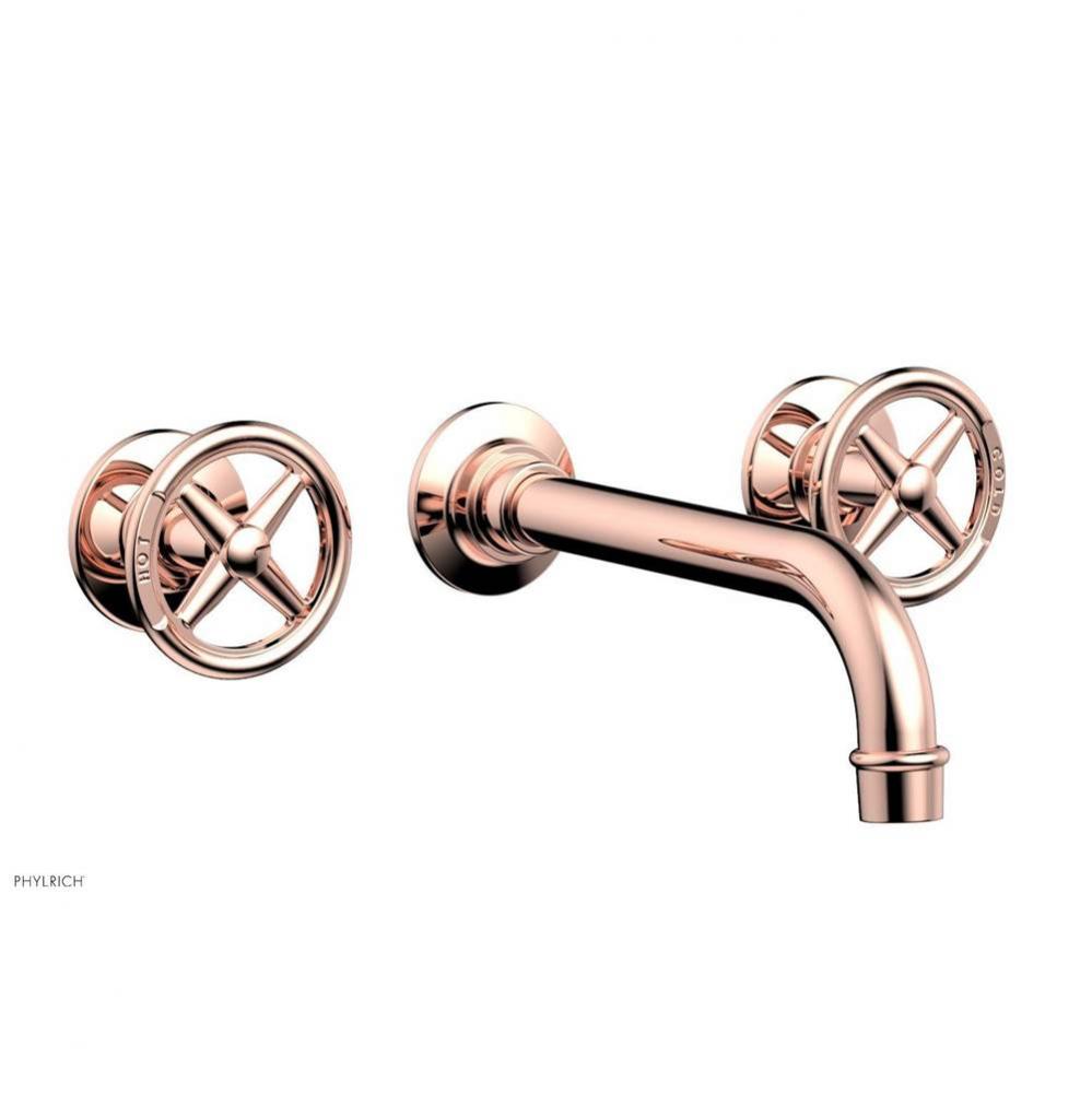 Wall Lav Faucet Works, Cross Handles