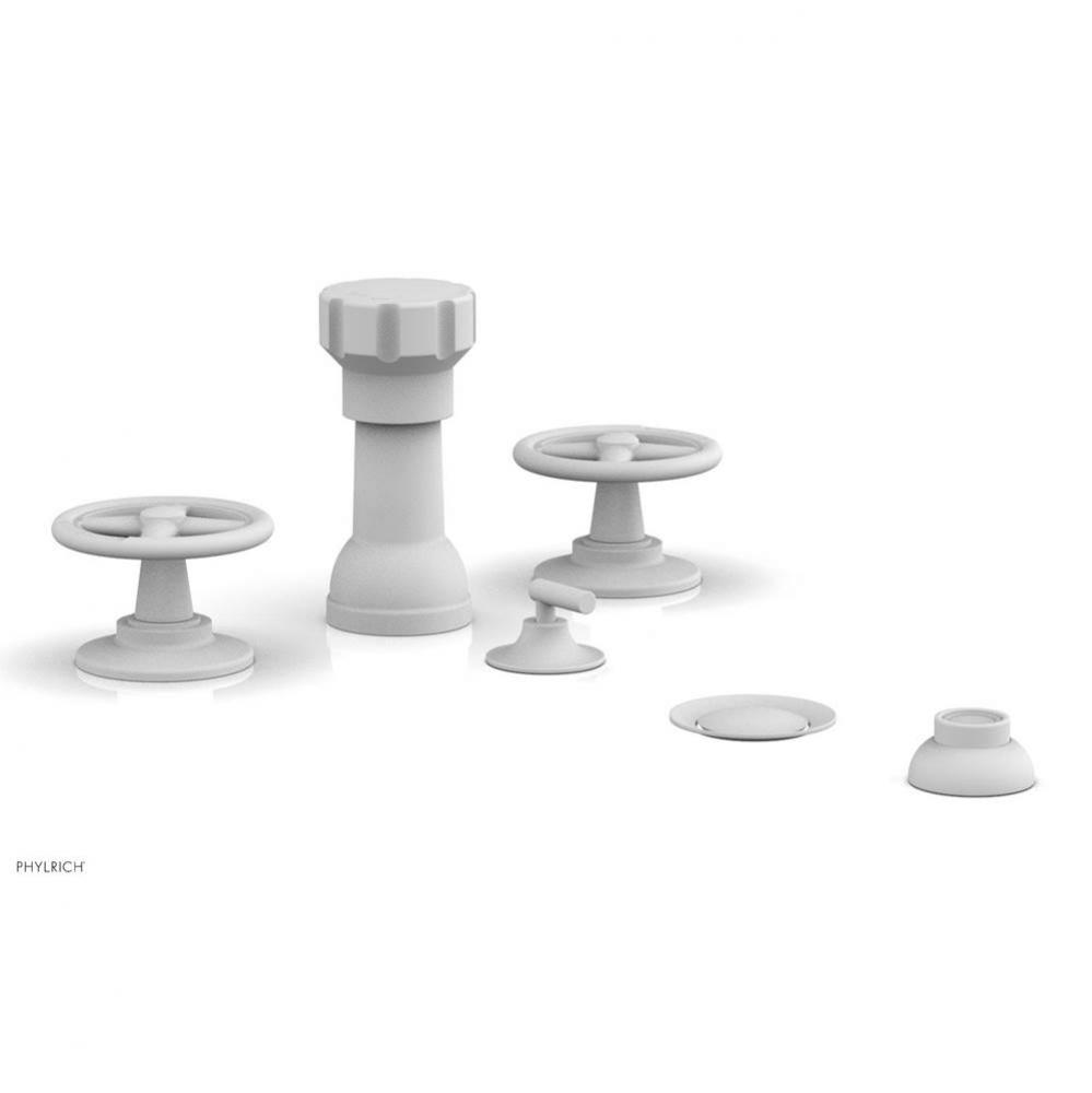 Four Hole Bidet Set Works, Cross Handle