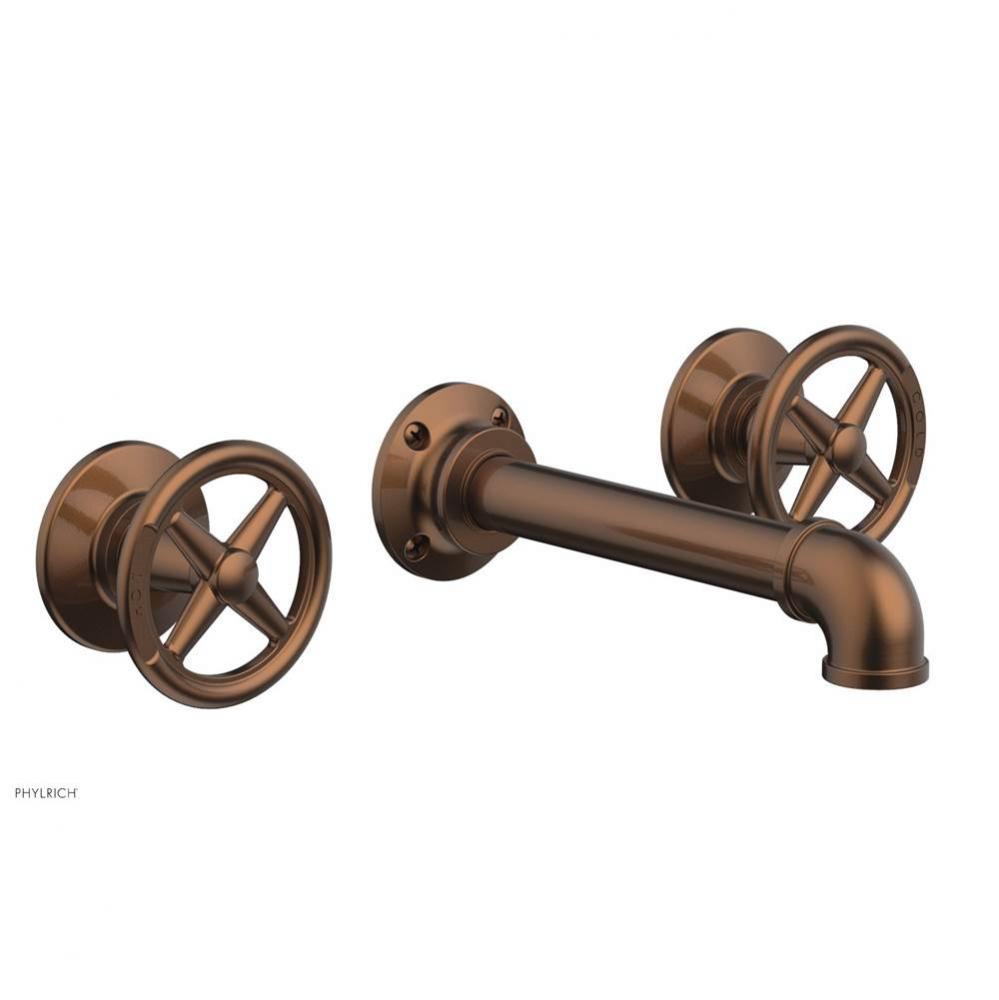 Wall Lav Faucet Works Industrial, Cross Handles