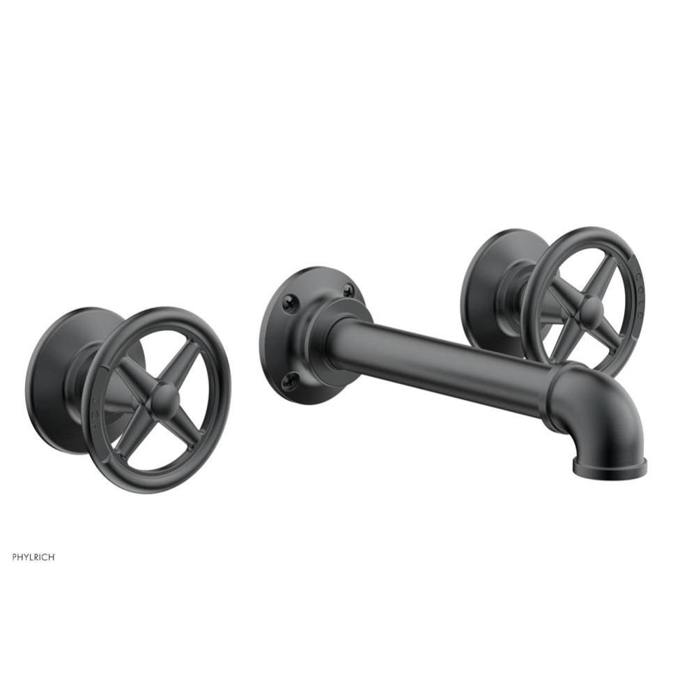 Wall Lav Faucet Works Industrial, Cross Handles