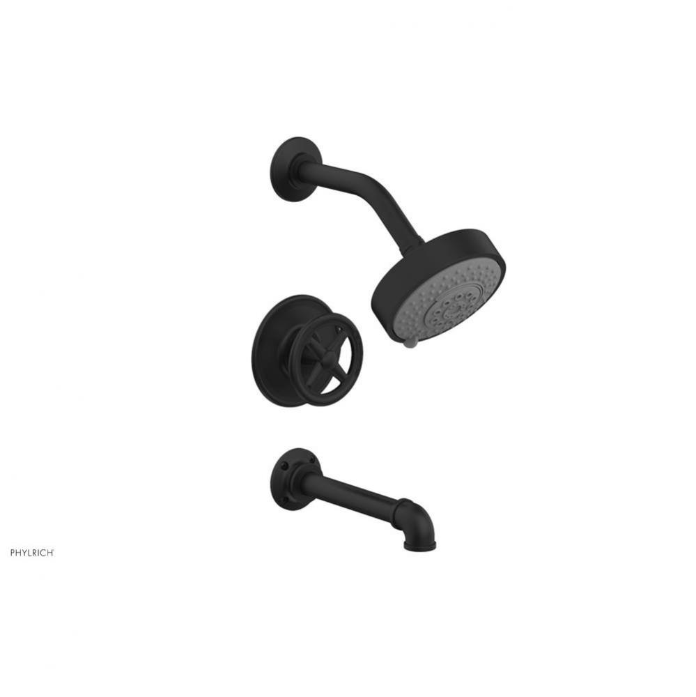 Pressure Balance Tub & Shower Kit, Cross Handle