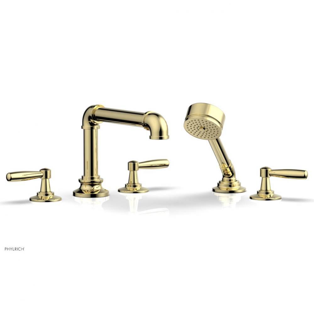 Deck Tub Set Works Industrial W/ Hs, Lever Handle