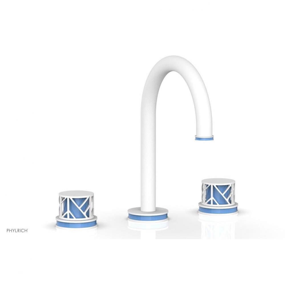 JOLIE Widespread Faucet - Round Handles with ''Light Blue'' Accents 222-01