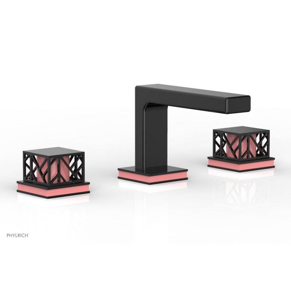JOLIE Widespread Faucet - Square Handles with ''Pink'' Accents 222-02