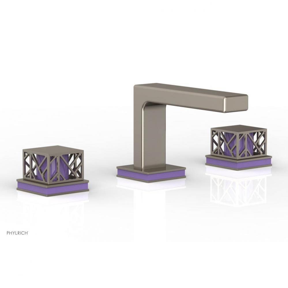 Polished Brass Uncoated (Living Finish) Jolie Widespread Lavatory Faucet With Rectangular Low Spou