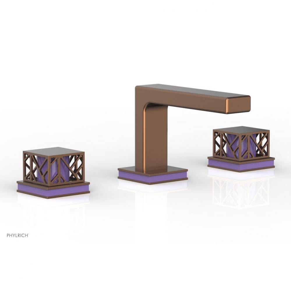 JOLIE Widespread Faucet - Square Handles with ''Purple'' Accents 222-02