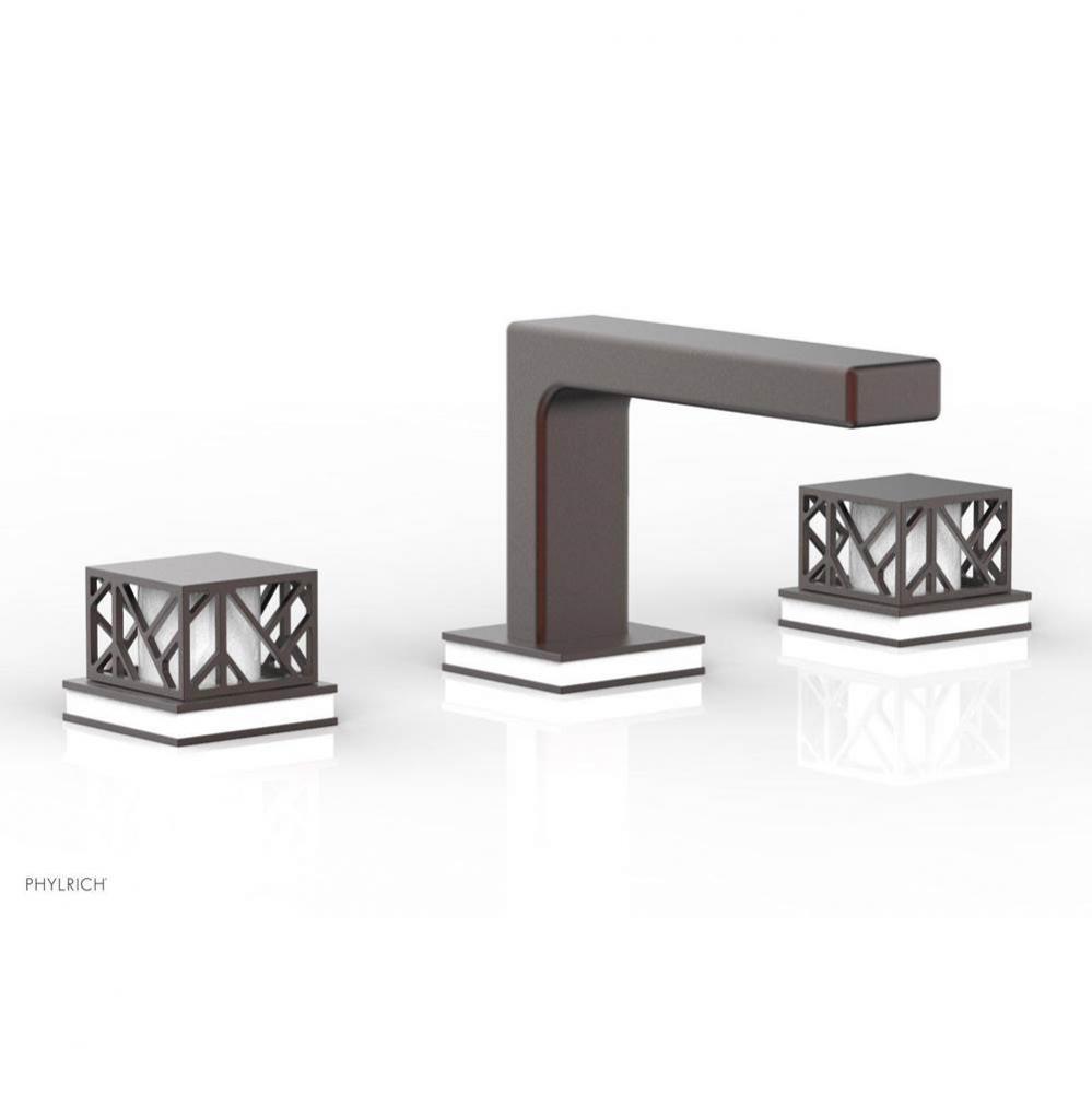 Polished Copper (Living Finish) Jolie Widespread Lavatory Faucet With Rectangular Low Spout, Squar