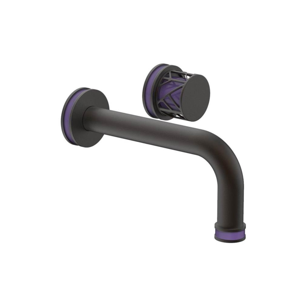Oil Rubbed Bronze Jolie Single Handle Wall Faucet With Tubular Spout, Round Cutaway Handles, And P