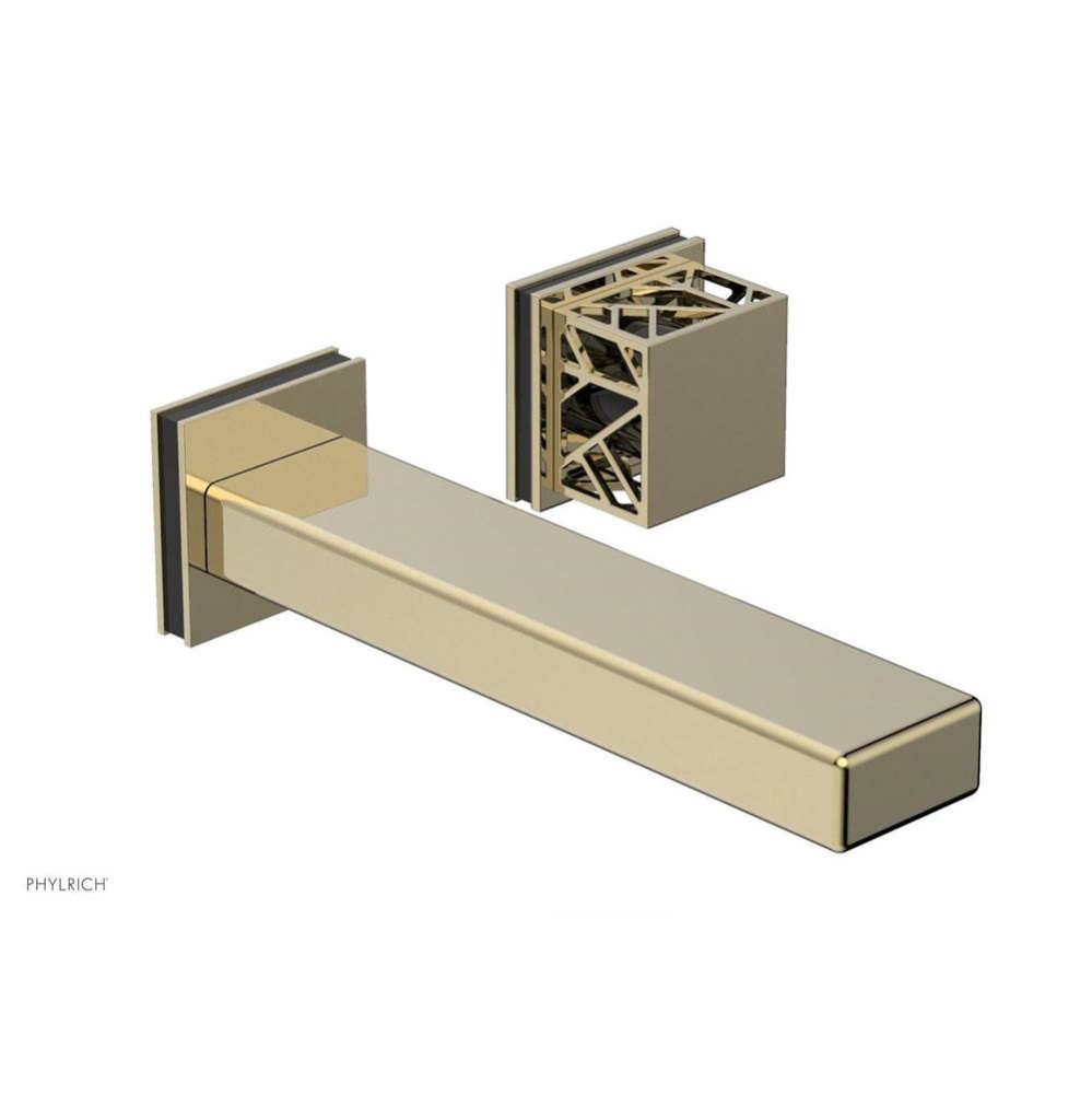 Polished Brass Uncoated (Living Finish) Jolie Single Handle Wall Faucet With Rectangular Spout, Sq