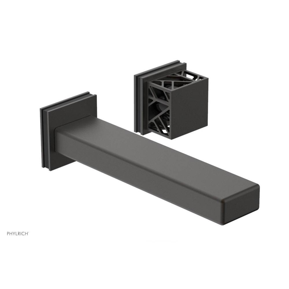 Oil Rubbed Bronze Jolie Single Handle Wall Faucet With Rectangular Spout, Square Cutaway Handles,