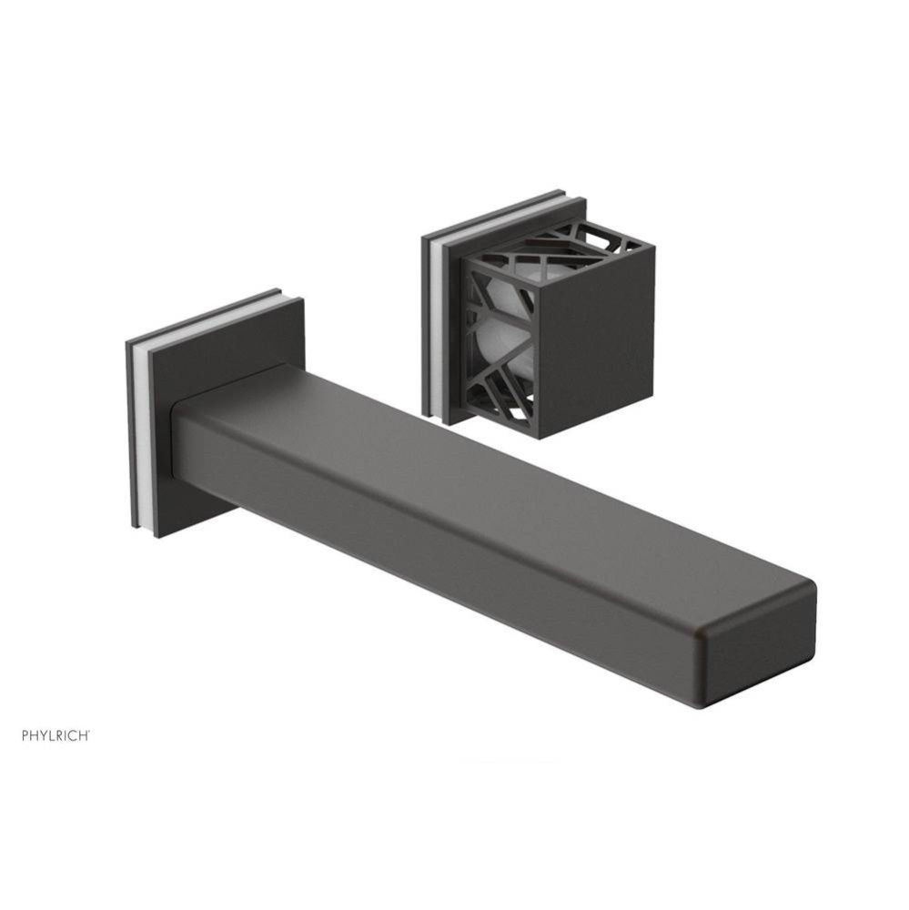 Oil Rubbed Bronze Jolie Single Handle Wall Faucet With Rectangular Spout, Square Cutaway Handles,