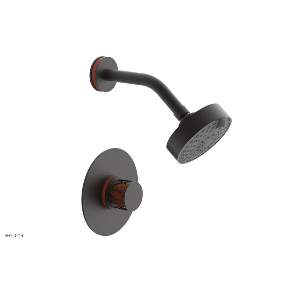Oil Rubbed Bronze Jolie Pressure Balance Shower Set With Round Trim, Round Cutaway Handle, And Ora