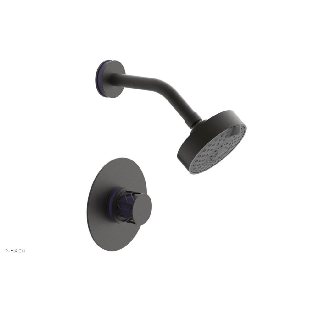 Oil Rubbed Bronze Jolie Pressure Balance Shower Set With Round Trim, Round Cutaway Handle, And Pur