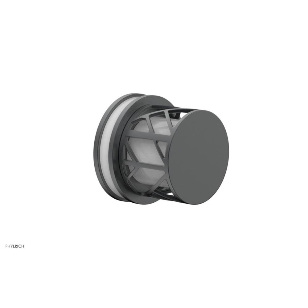 Gunmetal Gray Jolie Diverter/Volume Control Trim With Round Cutaway Handles And Gloss White Accent
