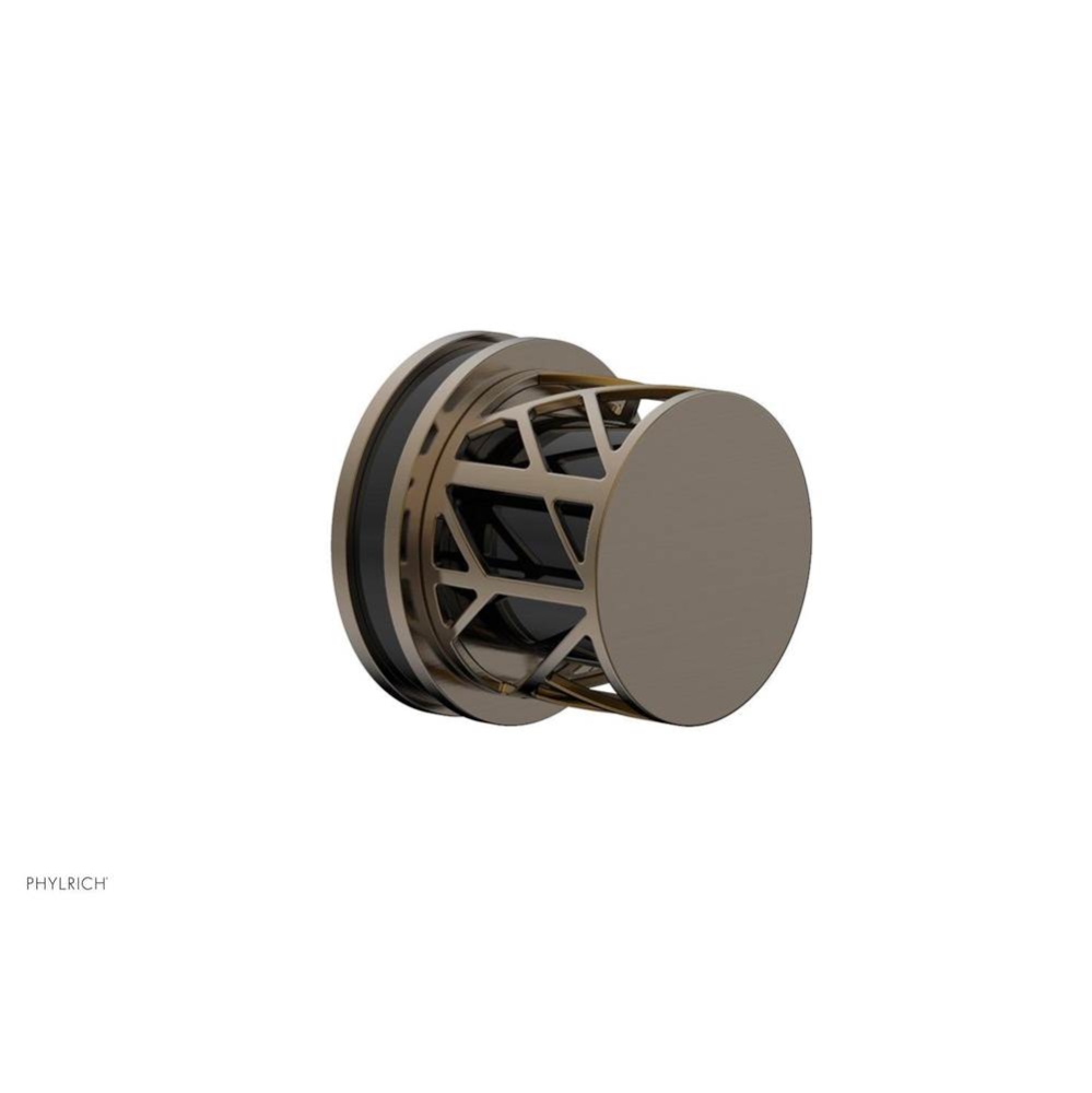 Antique Brass Jolie Diverter/Volume Control Trim With Round Cutaway Handles And Black Accents
