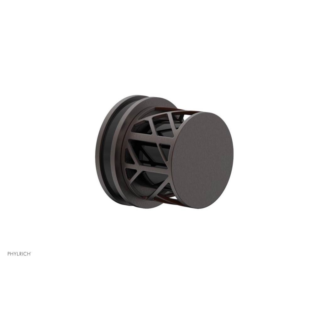 Weathered Copper Jolie Diverter/Volume Control Trim With Round Cutaway Handles And Black Accents