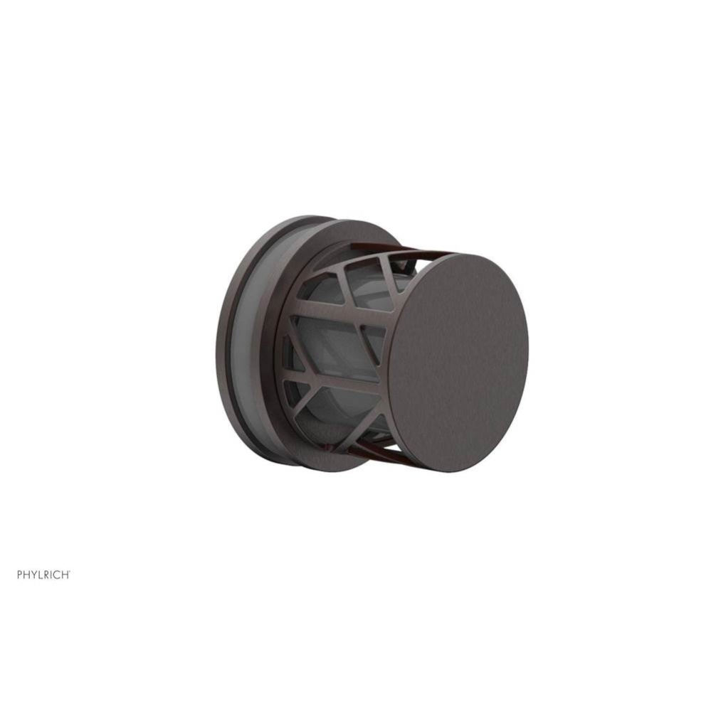 Weathered Copper Jolie Diverter/Volume Control Trim With Round Cutaway Handles And Grey Accents