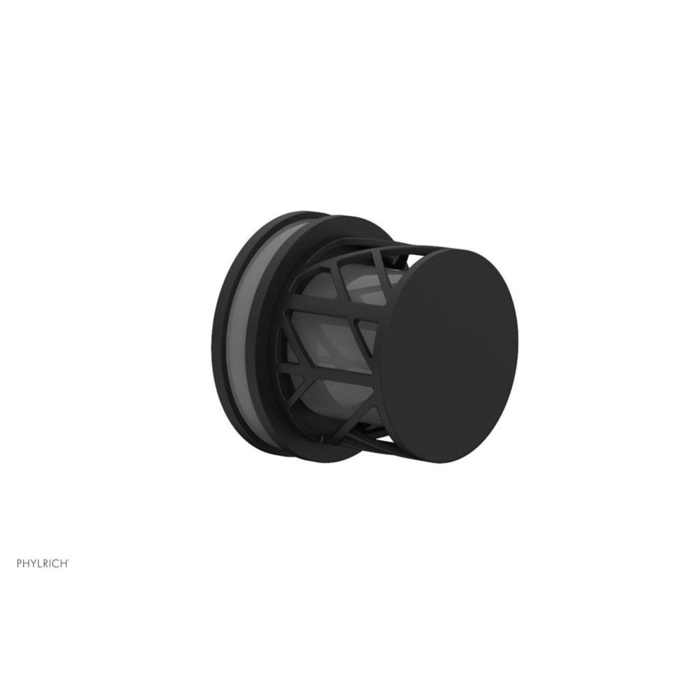 Matte Black Jolie Diverter/Volume Control Trim With Round Cutaway Handles And Grey Accents