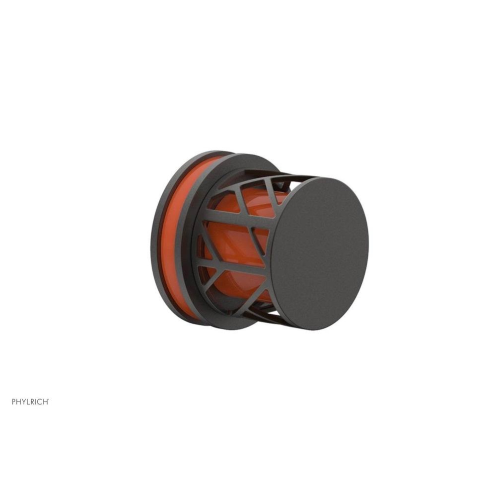 Oil Rubbed Bronze Jolie Diverter/Volume Control Trim With Round Cutaway Handles And Orange Accents